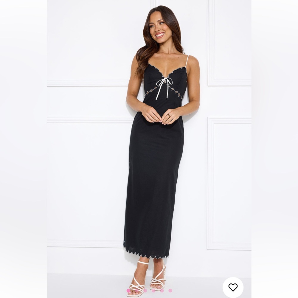 Hello Molly Black and White Midi Dress